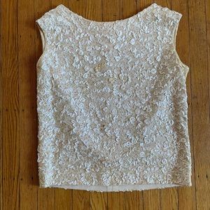 1960s Sequin and Ribbon Ivory Top